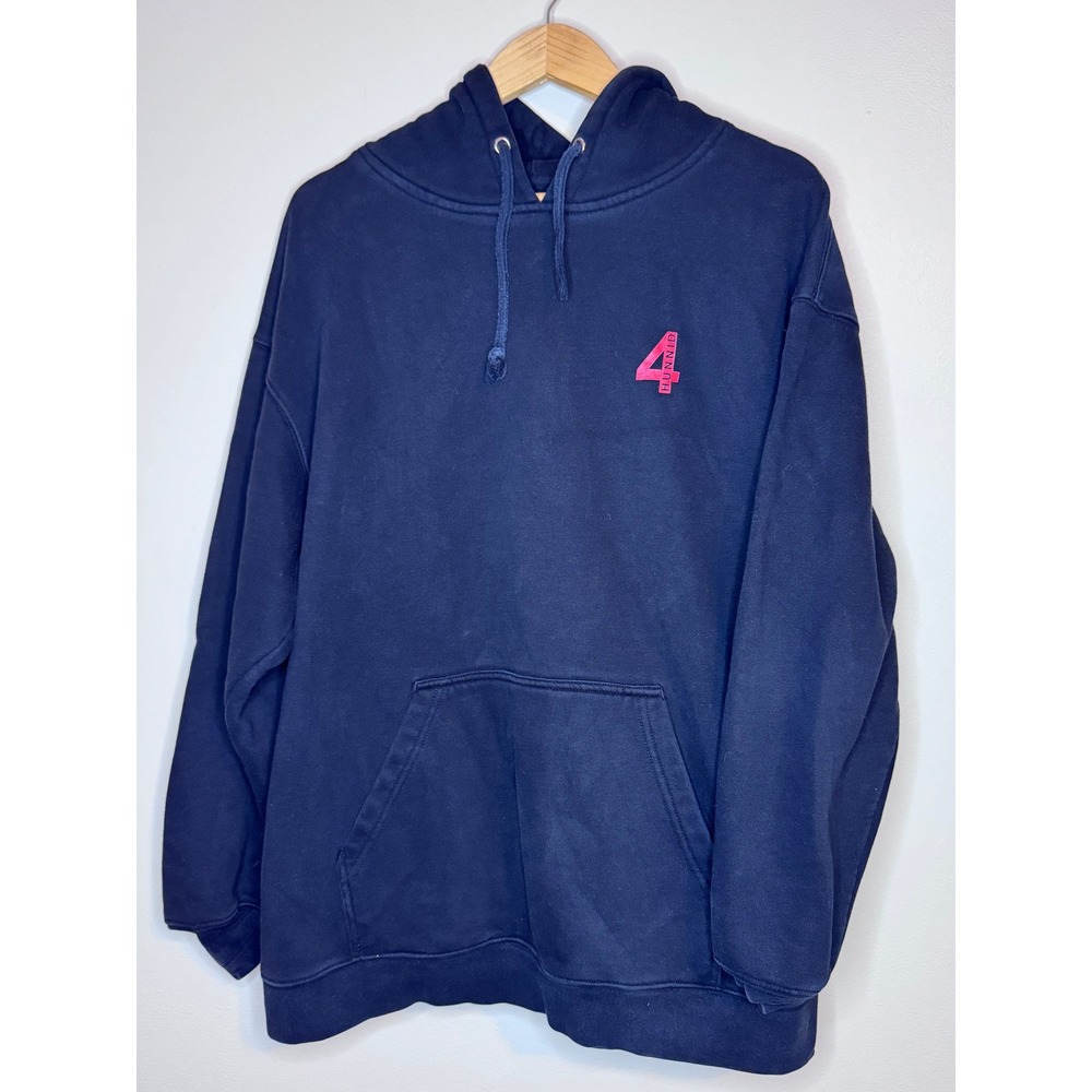 4Hunnid Hoodie Navy Graphic Pullover‎ Streetwear Size XL